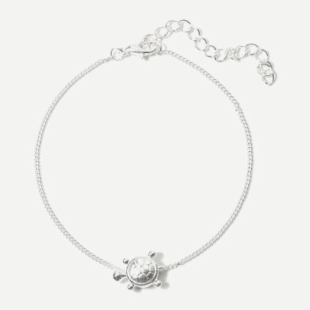 Silver Sea Turtle Trendy Anklet